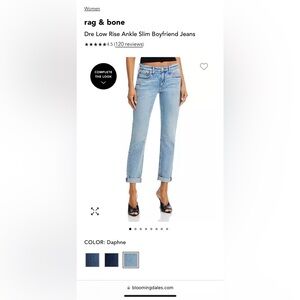 rag & bone Dre Low Rise Boyfriend Jeans